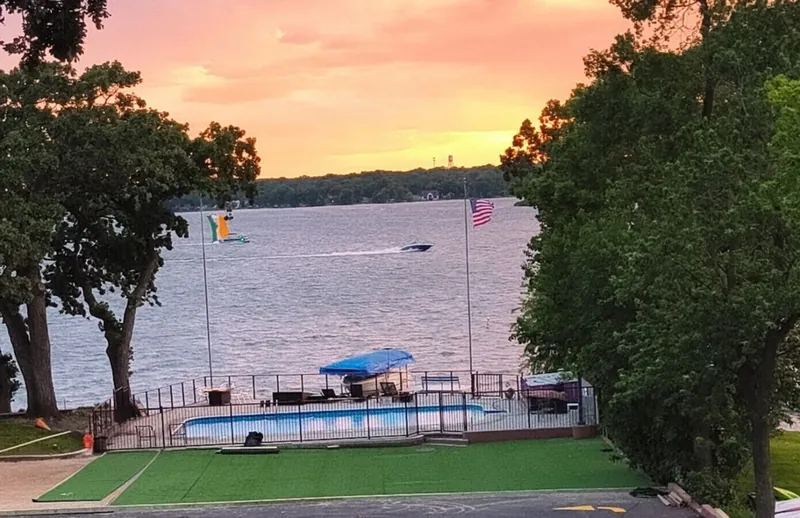The pool at sunset